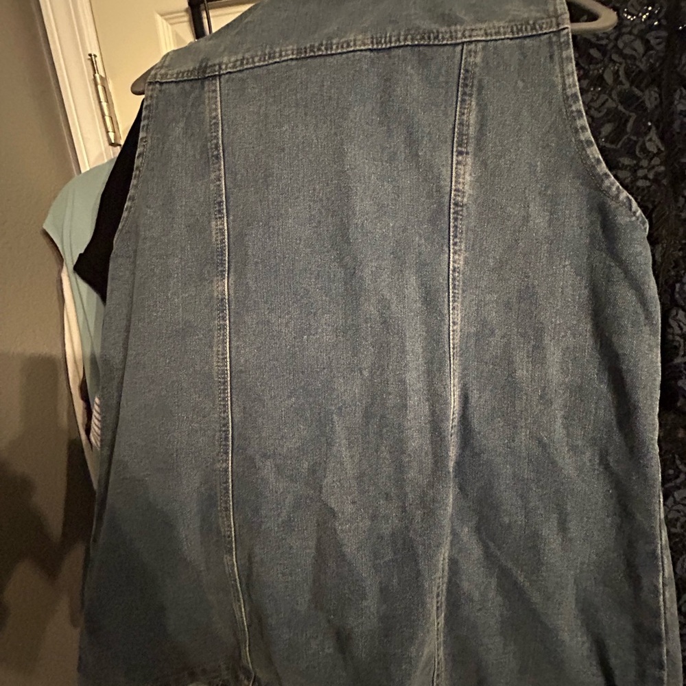 Allegra K Blue Denim Vest - Picture 3 of 6